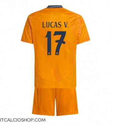 Real Madrid Lucas Vazquez #17 Seconda Maglia Bambino 2024-25 Manica Corta (+ Pantaloni corti)